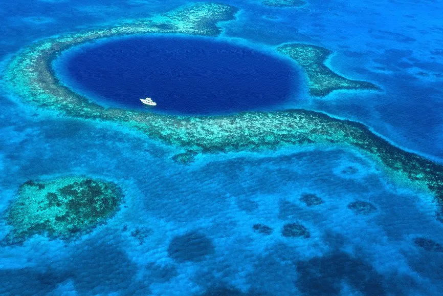 The Blue Hole on the Mesoamerican barrier reef