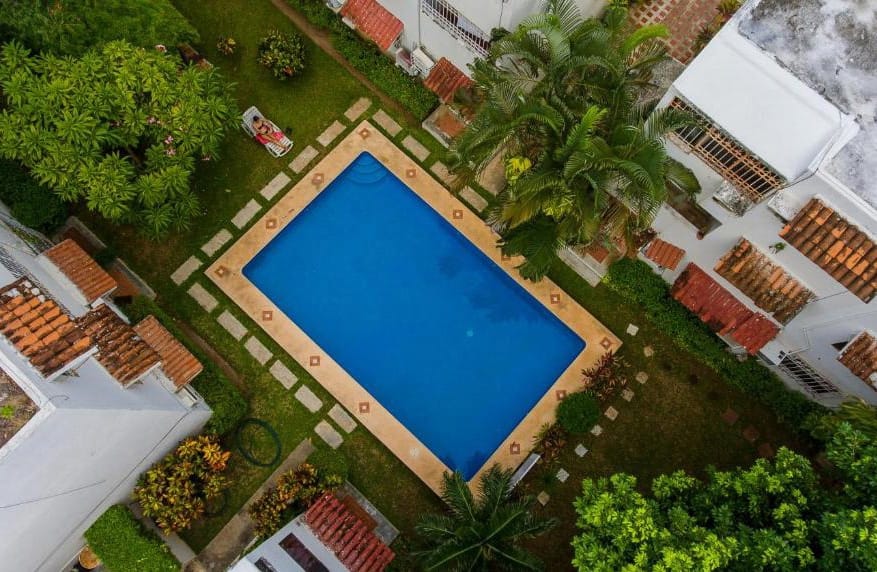 Outdoor Swimming Pool at the Casa Blanca Boutique Hotel In Cancun