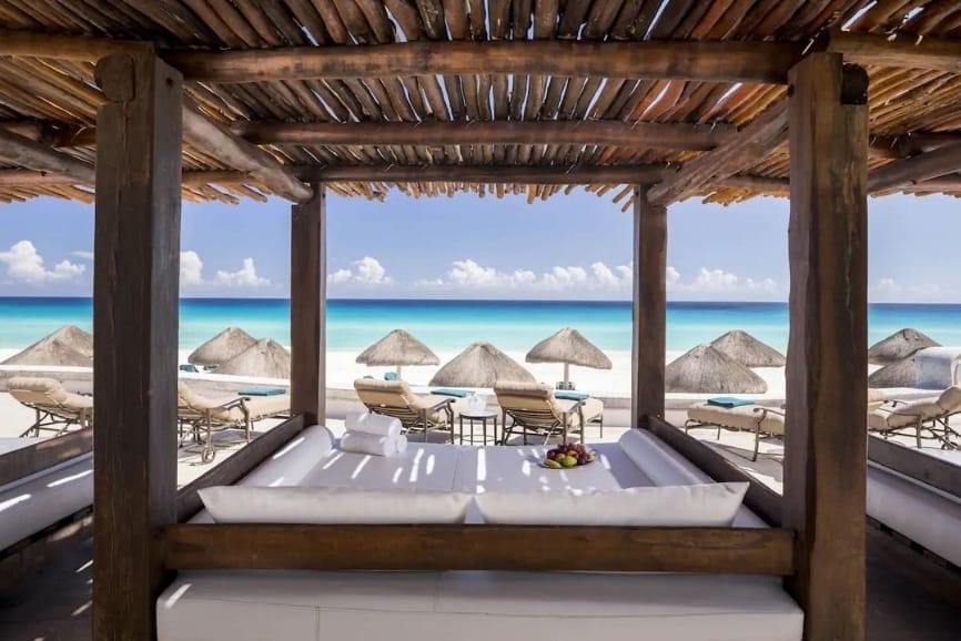 Beach lounge views at the JW Marriott Cancun Resort and Spa