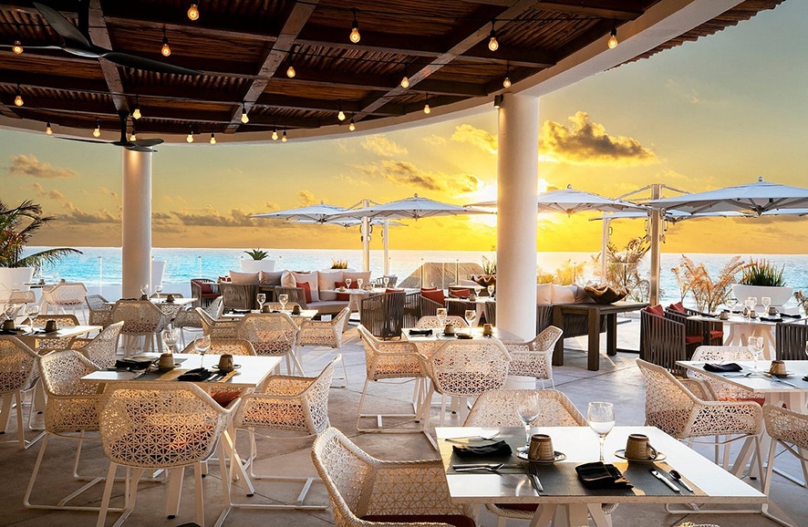 Restaurant with sunset views at Le Blanc Spa Cancun
