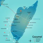 Cozumel Map with Dive Sites