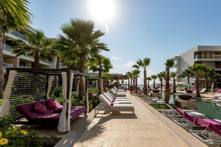 Pool cabanas at Breathless Riviera Cancun