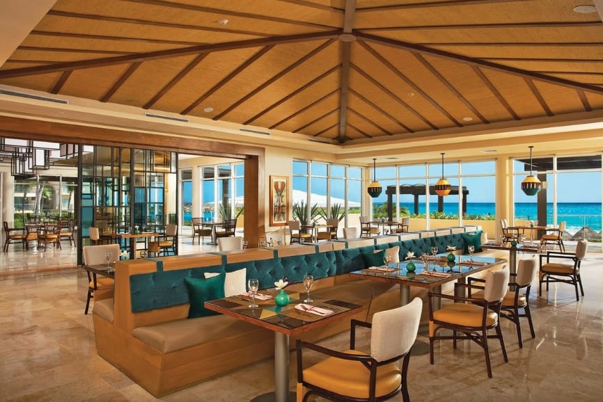 Restaurant at Dreams Jade Resort and Spa in Puerto Morelos