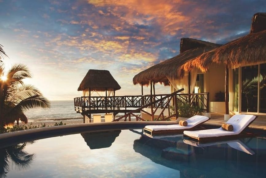 Swimming pool at El Dorado Casitas Royale in Puerto Morelos