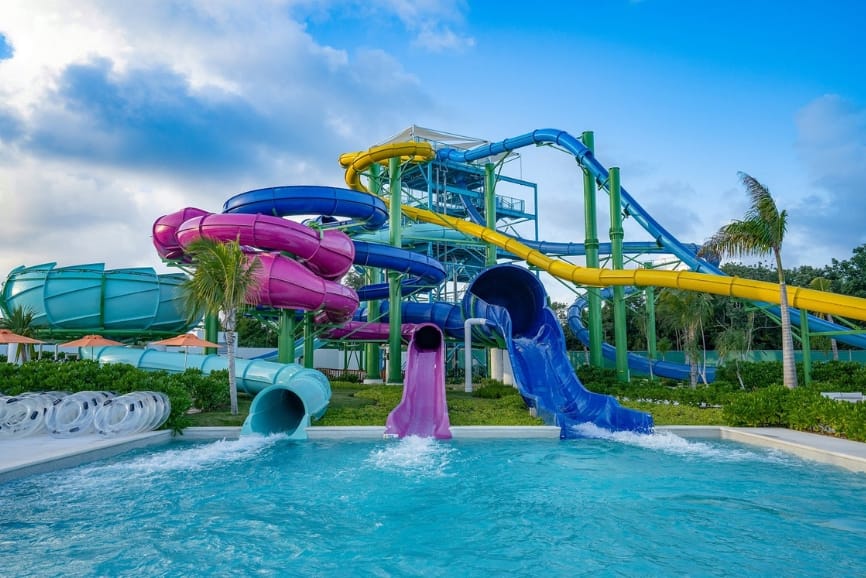 Waterslides at Nickelodeon Hotels & Resorts in Puerto Morelos