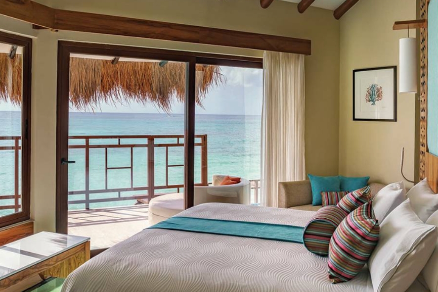 Room at Palafitos Overwater Bungalows at El Dorado Maroma in Playa del Carmen