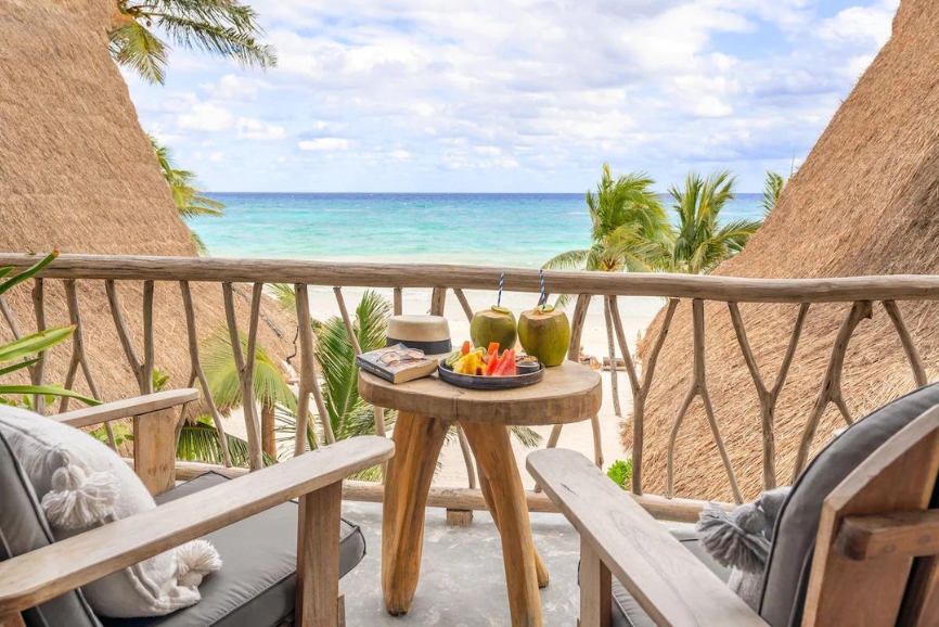 Balcony views at the Ahau Tulum Hotel