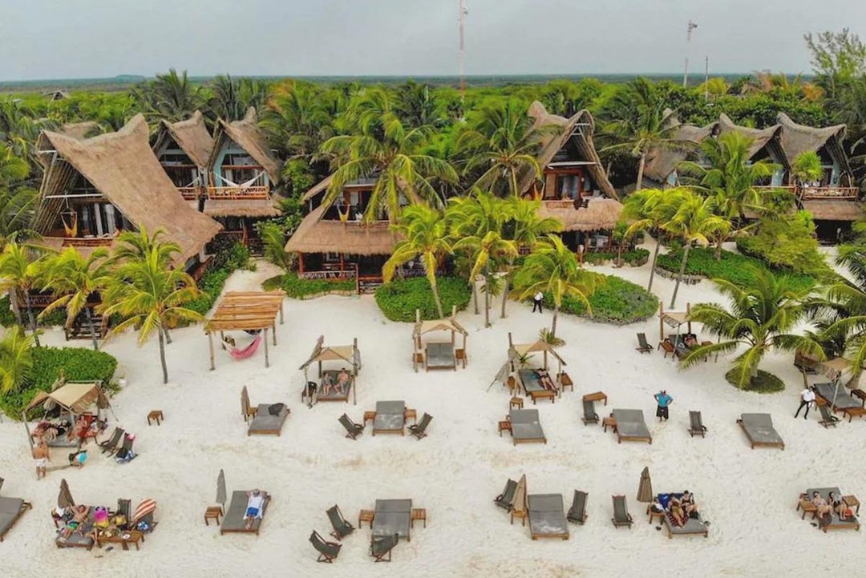 Beach front at the Ahau Tulum Hotel