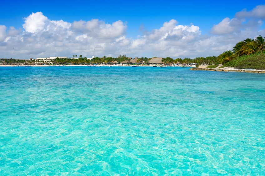 Beach in Akumal in Riviera Maya Mexico