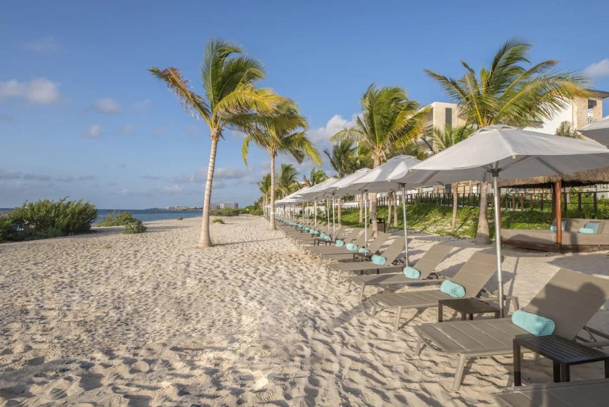 Beach chairs at the Haven Riviera Cancun