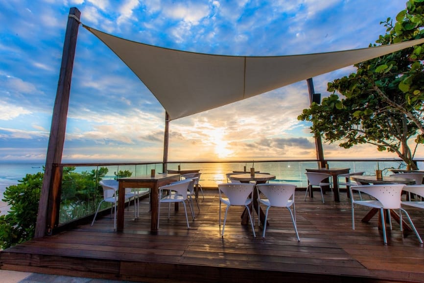 Sunset dining at the Mezzanine a Colibri Boutique Hotel in Tulum