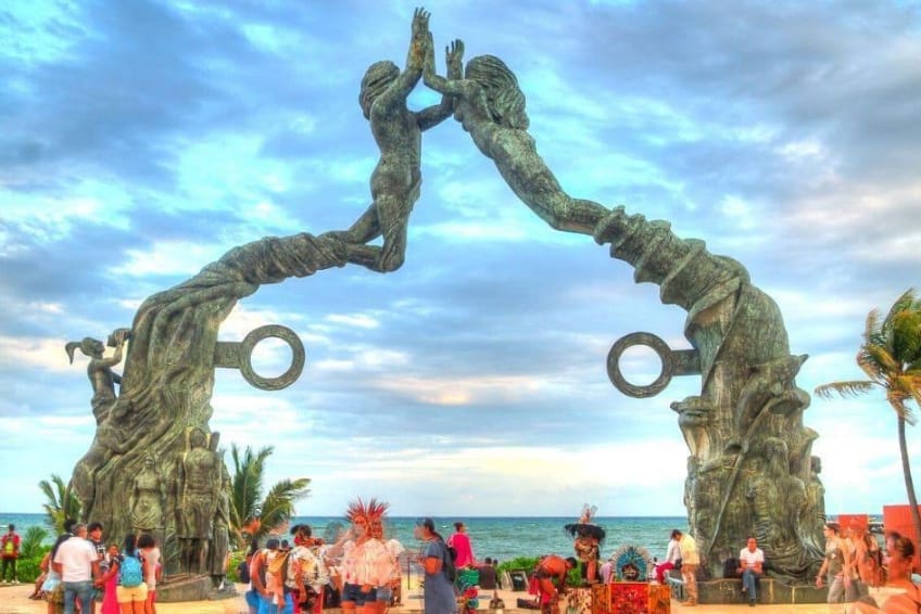 Mayan Portal Statue in Playa del Carmen