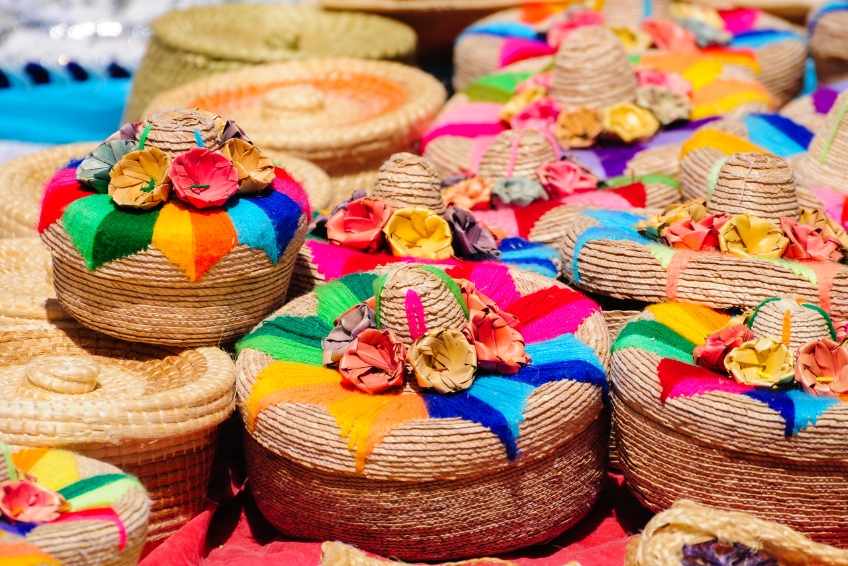 Traditional Mexican wares in Playa del Carmen