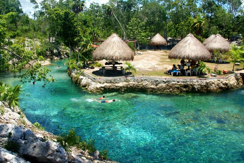 Palapas in Tulum in Riviera Maya Mexico