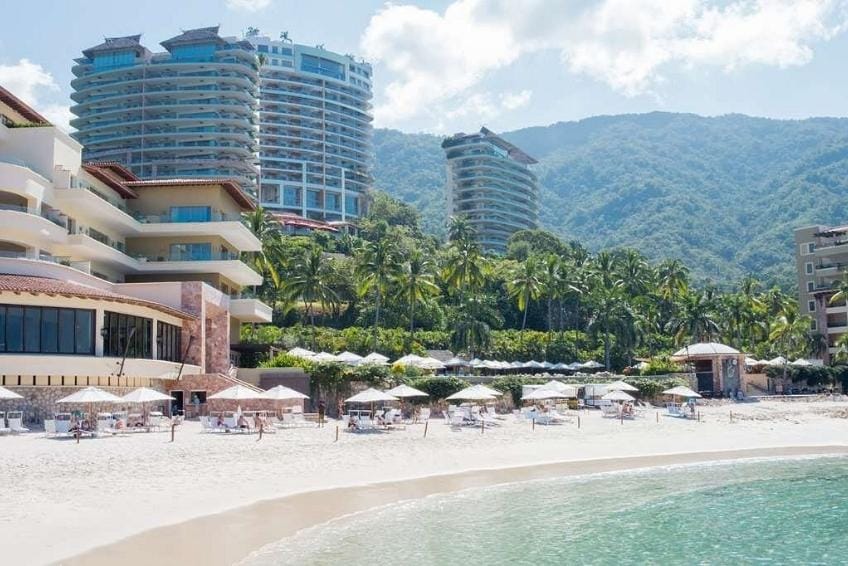 Beach front at the Hotel Mousai Puerto Vallarta