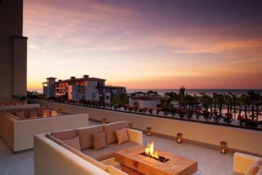 Sunset lounge views at Secrets Puerto Los Cabos Golf and Spa Resort