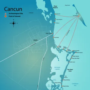 Cancun Map with Regions