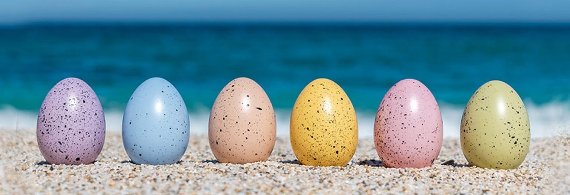 Easter eggs on the beach in Cancun