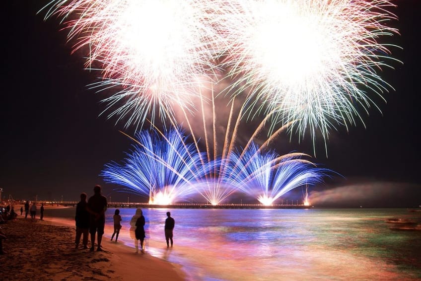 New Years fireworks in Cancun