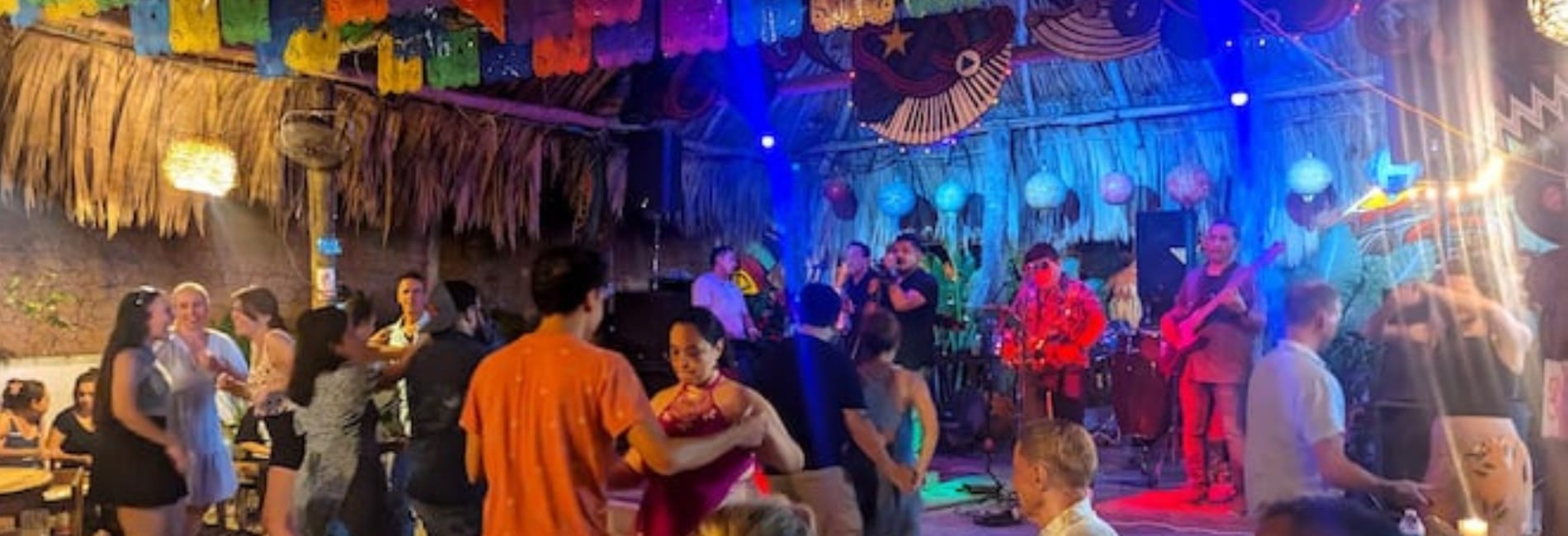 Enjoying a cocktail and live music in Bacalar, Mexico