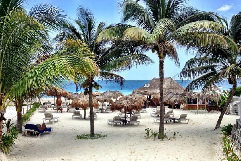 A beach club in Puerto Morelos