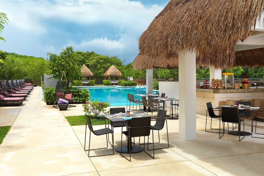 Poolside restaurant at the Paradisus Playa del Carmen