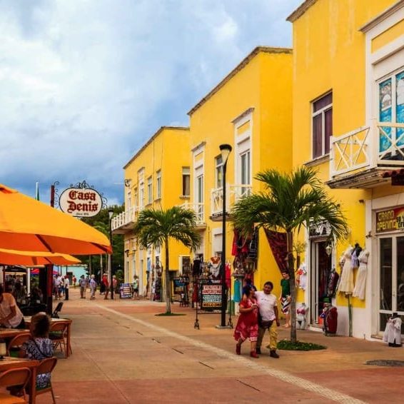 Strolling the streets of San Miguel in Cozumel, Mexico