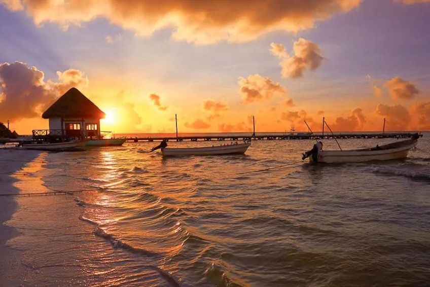 A sunset in Holbox, Mexico