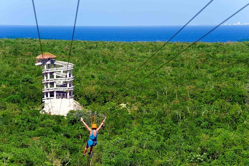 Ziplining at Tirolesas Kan Kin in Bacalar, Mexico