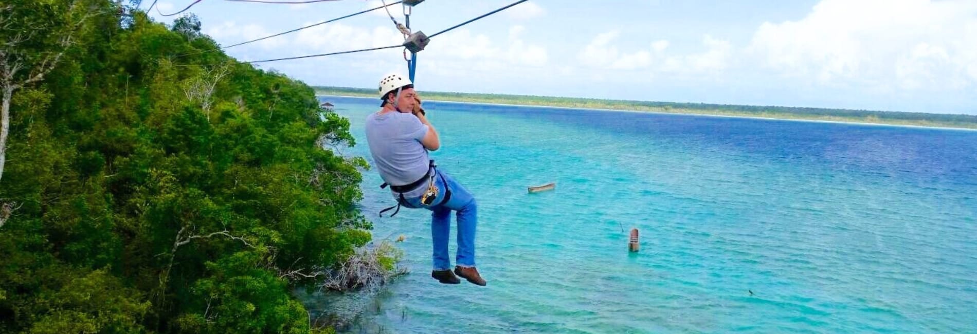 Ziplining at Tirolesas Kan Kin in Bacalar, Mexico
